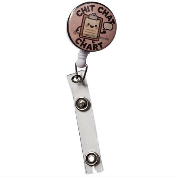 Handmade Chit Chat Chart Badge Reel – Funny Nurse ID Holder - Picture 1 of 4